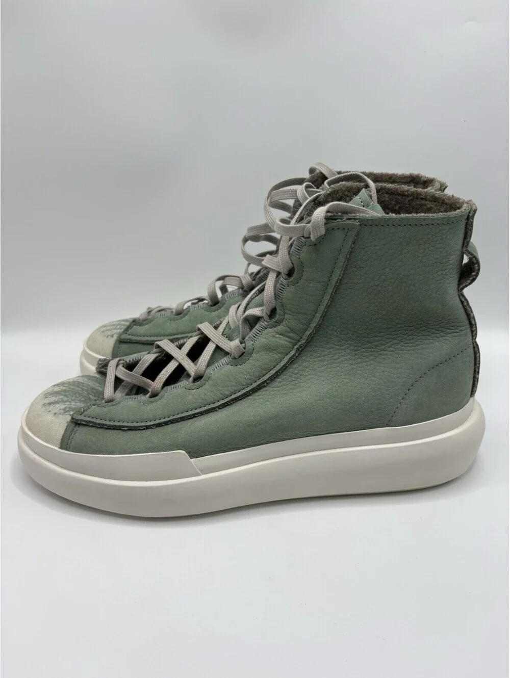 Adidas Y-3 Yohji Yamamoto Green Leather Nizza Hi Sneakers IG2922 Size 9